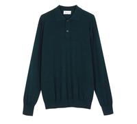 Diana Studio Polo Maniche Lunghe in Lana Merino, Verde Scuro, M Uomo