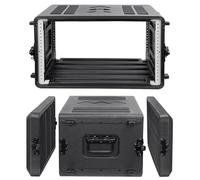 Diandian Custodia rack 6U standard profondità 43,2 cm, 48,3 cm Rackmount Flight Case, impermeabile antipolvere 6U Shock Mount Rack con scomparti per microfono
