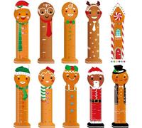 Dianelhall 160 segnalibri natalizi per bambini, in plastica, con scritta "Merry Christmas", idea regalo per Natale, vacanze, bambini, studenti, premi, forniture per regali (omino di pan di zenzero)