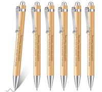 Dianelhall 6 Penne a Sfera in Legno con Frasi Ispiratrici Penne Motivazionali con Citazione Penna Retrattile con Inchiostro Nero Regalo per Colleghi Dipendenti Esame Lavoro Ufficio Scuola Laurea
