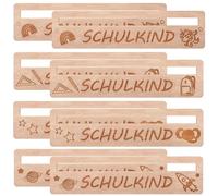 Dianelhall 8 Pezzi Segnalibri Scolastici in Legno 20 x 5 cm Regali per Ritorno a Scuola Aiuto alla Lettura per Bambini Segnalibro per Amanti dei Libri Tagliato e Inciso al Laser Righello per Lettura