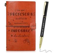Dianelhall Set Regalo per Insegnanti Taccuino in Pelle A6 Diario in Pelle PU con la Penna di Ringraziamento Regalo di Ringraziamento per gli Insegnanti Fine del Corso Laurea Viaggio