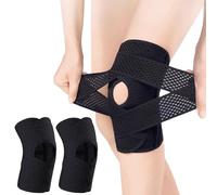 Dianfen Tutore Ginocchio con Stabilizzatori Laterali - 1 coppia Ginocchiera Rotulea ortopedica Supporto, Supporto ginocchio per donne/uomini per correre, pallacanestro, sport, fitness (Nero, XL)