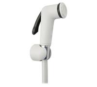 Diankamin Kit doccetta pulsante spegnimento (shut-off) bianca con flessibile e supporto
