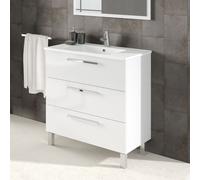 DianFlex Mobile da Bagno Athena con 3 Cassetti Colore Bianco Incluso di Specchio 80x57,5 cm