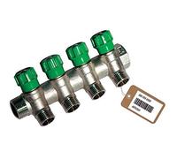 COLLETTORE LINEARE CON RUBINETTI D'ARRESTO 4 DERIVAZIONI IMPEX F-BRICO 3/4 x 1/2