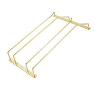 Dianoo Porta bicchieri da vino in oro, 35,5 cm, supporto per bicchieri da vino, supporto per calici da appendere, 2 file