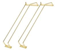 Dianoo Portabicchieri da vino dorato da 40,5 cm, sotto l'armadio, scaffale per calici, supporto per calici da appendere per bar cucina, 2 file singole