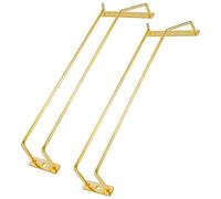 Dianoo Supporto per bicchieri da vino dorato, fila singola da 35,5 cm, confezione da 2, sotto l'armadio, rack per calici da appendere, adatto per ristoranti, bar, cucina, tavolo da pranzo