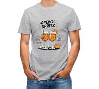 DianShao Aperol Spritz Shirt Divertente Maglietta unisex per uomo e donna, con design alla moda, ideale per gli appassionati di cocktail e le giornate di relax., grigio chiaro, 3XL