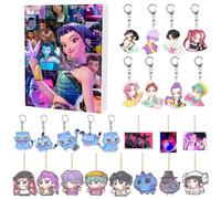 DianShao Kpop Hunters Calendario dell'Avvento 2025 - 24 portachiavi Huntrix Rumi Mira Zoey Jinu Saja Boys, Calendario K POP per bambini, Figurine De-Demon Hunter, Regalo Natale