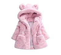 DianShaoA Giacca Pelliccia Artificiale Ragazza Cappotto Giacche Manica Lunga Cappotti Giubbotto con Cappuccio Pink 120