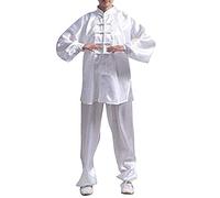 DianshaoA Uniforme Tradizionale Cinese Tai Chi Uniformi Kung Fu Copia Seta Abbigliamento Unisex Bianco Come La Neve S