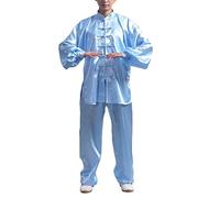 DianshaoA Uniforme Tradizionale Cinese Tai Chi Uniformi Kung Fu Copia Seta Abbigliamento Unisex Blu XL
