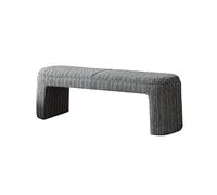 DIANXI Panca da Divano Ottomana Semplice sgabello for cambio scarpe imbottito in pelle di agnello, panca for divano letto in stile nordico color crema for pensioni(B,140x45x45cm)