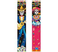 Dianzan 2 Pezzi di Decorazioni per Striscioni per Il Giorno dei Morti, Striscioni Messicani per Il Dia De Los Muertos, Cartello di Benvenuto, Decorazione Appendere alla Porta.