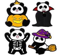 Dianzan 4 Spille di Halloween, Graziose Spille a Forma di Zucca E Panda, Divertenti Spille Bavero a Forma di Teschio E Strega di Halloween, Gioielli, Regali, Accessori per Costumi di Halloween