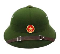 Dianzan Berretto Guerra del Vietnam, Cappello Sole con Elmetto Coloniale Verde, Cappello 'Esercito della Guerra del Vietnam, Berretto Militare Verde, Cappello Coloniale del Vietnam, Cappello Sole