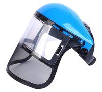 Dianzan Casco di Sicurezza per Motosega, Casco di Sicurezza per Tagliabordi Giardino, Maschera Protettiva in PVC Montata sulla Testa, Maschera Protettiva a Integrale