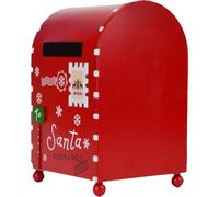 Dianzan Cassetta Postale di Natale Mini Cassetta delle Lettere di Babbo Natale Porta Buste per Giornali in Metallo Decorazione di Oggetti di Scena per Casa Decorazioni Natalizie
