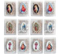 Dianzan Collana di Perline di Rosario in Legno, 12 Rosari Cattolici in Legno con Gesù, Santa Croce, Rosario in Legno Intagliato per Prima Comunione, per Uomini E Donne