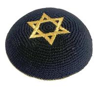 Dianzan Kippah Yarmulke, Stella di David Yarmulke Kippah, Kippah Lavorata a Maglia con Ricamo a Stella di David Berretto Israeliano per Uomini, Ragazzi E Bambini