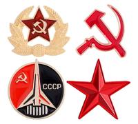 Dianzan Spilla Vintage con Falce 'Unione Sovietica Distintivi Bandiera CCCP Spilla per Cappello Stella 'Esercito USSR Distintivi Toppe Bracciale Russo Spilla Distintivo Spille Bavero