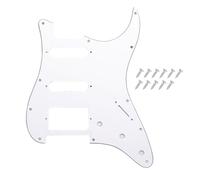 DIAO79NI Battipenna professionale a 11 fori per chitarra HSS ad angolo rotondo per Stratocaster USA/messicana a 4 viti Humbucking montaggio pickup aperto, bianco-nero, 3 strati.