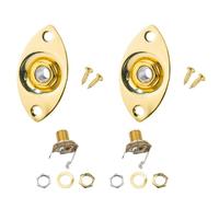 DIAO79NI Piastra jack di uscita ovale per chitarra da 1/4", con jack di ingresso e viti, piastra di ricambio per chitarra elettrica Fender Strat Tele Style (oro)