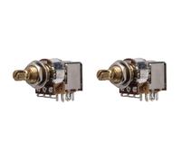 DIAO79NI Potenziometro in ottone push-push A500K a 18 scanalature lungo - filettatura 9,4 mm, controllo tono chitarra/volume, (set di 2)