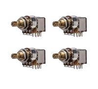 DIAO79NI Potenziometro in ottone push-push A500K a 18 scanalature lungo - filettatura 9,4 mm, controllo tono chitarra/volume, (set di 4)