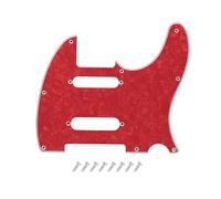 DIAO79NI Pro 8 fori SS Guitar Tele Pickguard per USA/Messico Fender Deluxe Nashville Telecaster chitarra elettrica, rosso perlato, 4 strati.