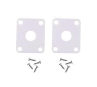DIAO79NI Pro Plastic Curved Jack Plate rettangolare Jackplate per chitarra elettrica, bianco (set di 2)