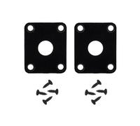 DIAO79NI Pro Plastic Curved Jack Plate rettangolare Jackplate per chitarra elettrica, nero (set di 2)