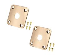 DIAO79NI Pro Plastic Curved Jack Plate Square Jackplates Compatibile con USA Les Paul Epiphone Les Paul Les Paul Guitar, oro, set di 2