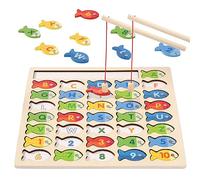 Diaodey Gioco di pesca magnetico in legno per i più piccoli Montessori abilità motorie fini con lettere e numeri ABC apprendimento prescolare e puzzle giocattolo educativo regalo
