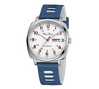 Diaofendi Orologio da infermiera per studenti di medicina, medici, donne e uomini con seconda mano e 24 ore, orologio impermeabile facile da leggere, con data-blu bianco