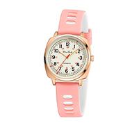 Diaofendi Petite Orologio da donna per infermiere, facile da leggere, quadrante piccolo, cinturino in silicone, lancetta dei secondi militare e 24 ore, impermeabile, D36302L-C-rosa bianco, Orologio da