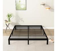 DiaOutro 9 Inch Full Size Bed Frame Heavy Duty Low Profile Metal Platform No Box Spring Needed Mattress Foundation, Easy to Assembly, Noise Free, Black