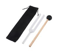 Diapason 528 Hz argento lega di alluminio con martello in silicone e panno di pulizia per tuning, guarigione frequenza, diapason neurologia, terapia di frequenza e sessioni di vocazione