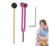 Diapason per la guarigione, diapason in lega di alluminio, diapason sensoriale non magnetico da 128 Hz, kit diagnostico accurato della frequenza, include un martello per il rilassamento e lo yoga