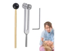 Diapason - Set diapason | Strumento terapeutico | Diapason sensoriale in lega di alluminio, kit diapason diagnostico, martello per il rilassamento - Diapason 128 Hz per terapia del suono e meditazione
