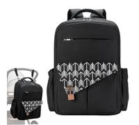 Diaper Backpack for Women, Double Layer Stroller Diaper Bag, Large Capacity Waterproof Travel Tote with Charging Port, Multi-function Diaper Bag for Parents, Stylish Baby Backpack, Convenient Storage