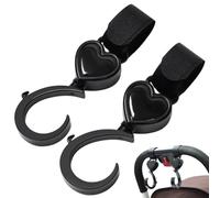 Diaper Bag Hooks - 360 Degree Rotating Stroller Strap, Heavy Duty Hanger Clips, Multi Functional Pushchair Accessory, Secure Grip Design | Stroller Hook For Purse Organizer Water Bottles