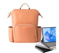 Diaper Bag, Water-Resistant PU Leather Baby Bag, Spacious Travel Daypack, Multi-Pocket Organizer, Stylish Sturdy Backpack, Comfortable Shoulder Straps For Parents And Everyday Use, Orange (arancione