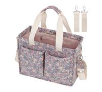 Diaper Caddy Organizer, Lightweight Tote Diaper Bag, Floral Pattern Diaper Organizer, Portable Diaper Caddy, Diaper and Wipes Organizer, Travel Accessories for Diapers, Wipes & Toys