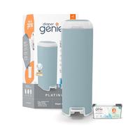 Diaper Genie Il secchio Platinum (blu ghiaccio) è realizzato in robusto acciaio inossidabile e include 1 semplice rotolo di ricarica con 18 sacchetti che possono durare fino a 5 mesi.