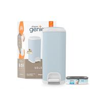 Diaper Genie Il secchio Select (blu) è realizzato in resistente acciaio inossidabile e include 1 ricarica quadrata di avviamento che può contenere fino a 165 pannolini per neonati.