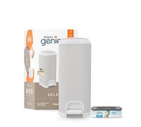 Diaper Genie Il secchio Select (grigio) è realizzato in resistente acciaio inossidabile e include 1 ricarica quadrata di avviamento che può contenere fino a 165 pannolini per neonati.