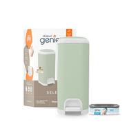 Diaper Genie Il secchio Select (verde) è realizzato in resistente acciaio inossidabile e include 1 ricarica quadrata di avviamento che può contenere fino a 165 pannolini per neonati.